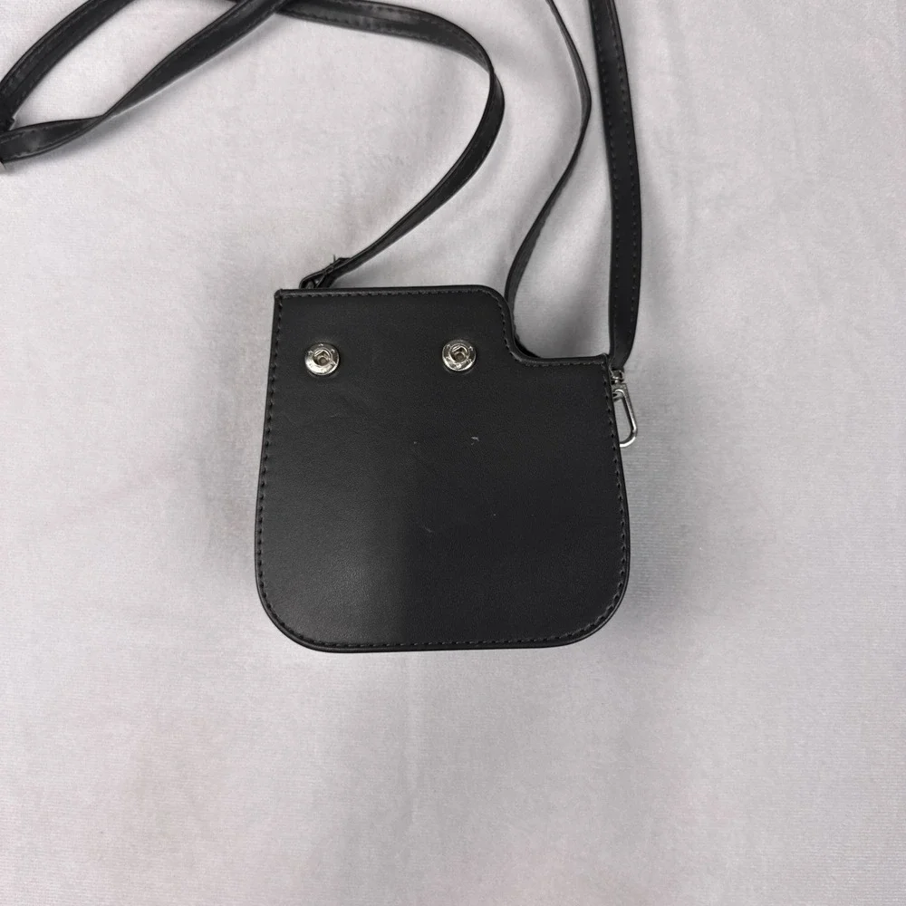 Fujifilm Faux Leather Camera Crossbody Bag Small Black Minimalist Adjustable